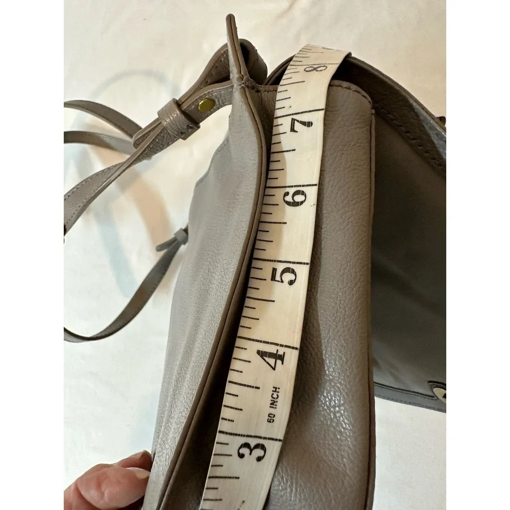 Fossil Pebbled Leather Crossbody Bag Gray Adjustable Strap